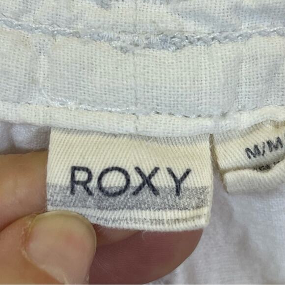Roxy, Linen Blend White Pants, Elastic Waist. Size Medium. Excellent condition! - Picture 5 of 8